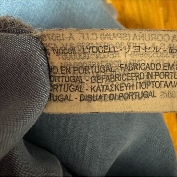 Zara Chambray Off Shoulder Ruffle Sleeve Mini Dress Size Small - Picture 8 of 8